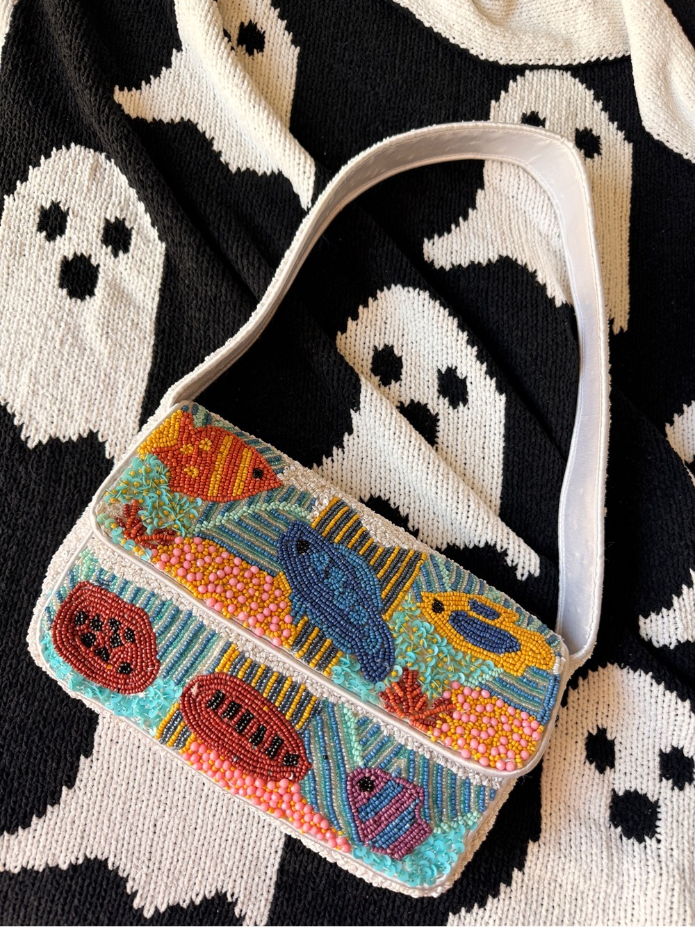 Beaded Multicolor Shoulder Bag